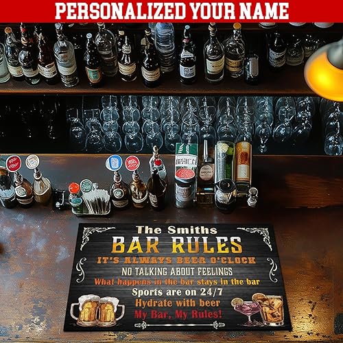 Miniatura 3 de Tapete de secado de barra personalizado para decoración de bares del hogar, reglas de barra, tapete de goma para derrames, accesorios de encimera,