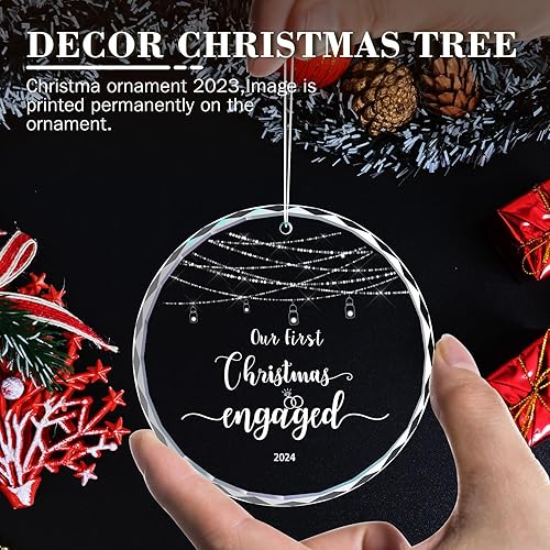 Miniatura 2 de Regalo de compromiso, regalos de compromiso para parejas, adorno de compromiso 2024, adornos de Navidad 2024, nuestro primer adorno de compromiso de