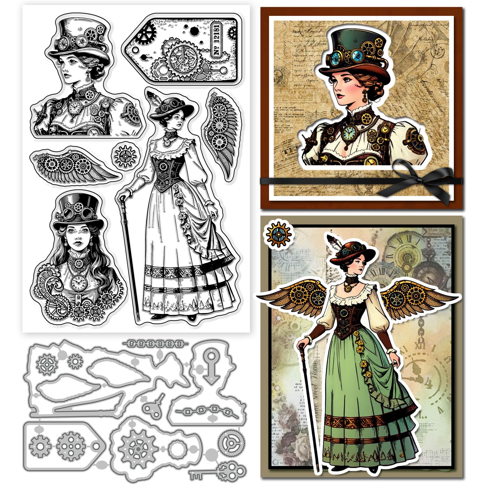 Matrices de découpe vintage steampunk GLOBLELAND pour scrapbooking