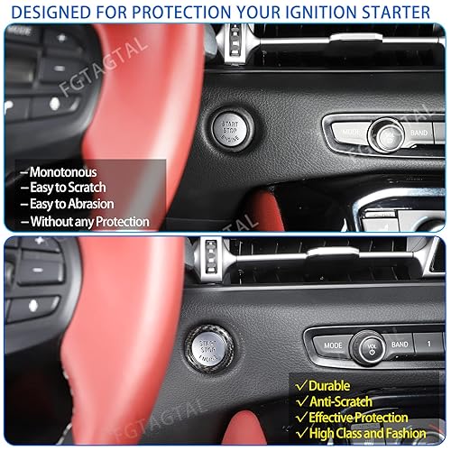 Miniatura 3 de Anillo de arranque de encendido de fibra de carbono real para Toyota Supra GR A90 A91 MK5 2019-2024, anillo de botón de arranque del motor de