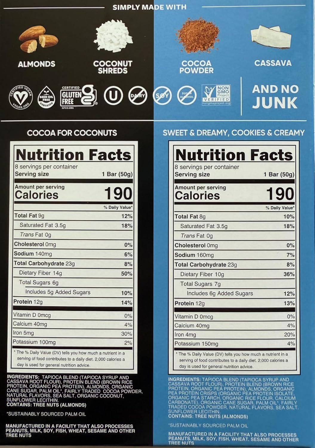 TRU_bar Plant Based Protein Bar, Sweet & Dreamy Cookies & Creamy and Cocoa for Coconuts, 16 Count, 1.76 oz Bars, No Gluten 1 pack