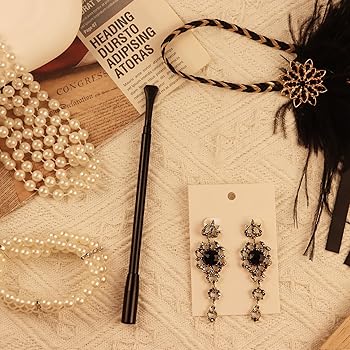 MIVAIUN 6 Pcs 1920 Accessories, Année 20s Gatsby Costume Accessoire Pour Femme 1920 Deguisement Charleston Headband Gatsby Amz B