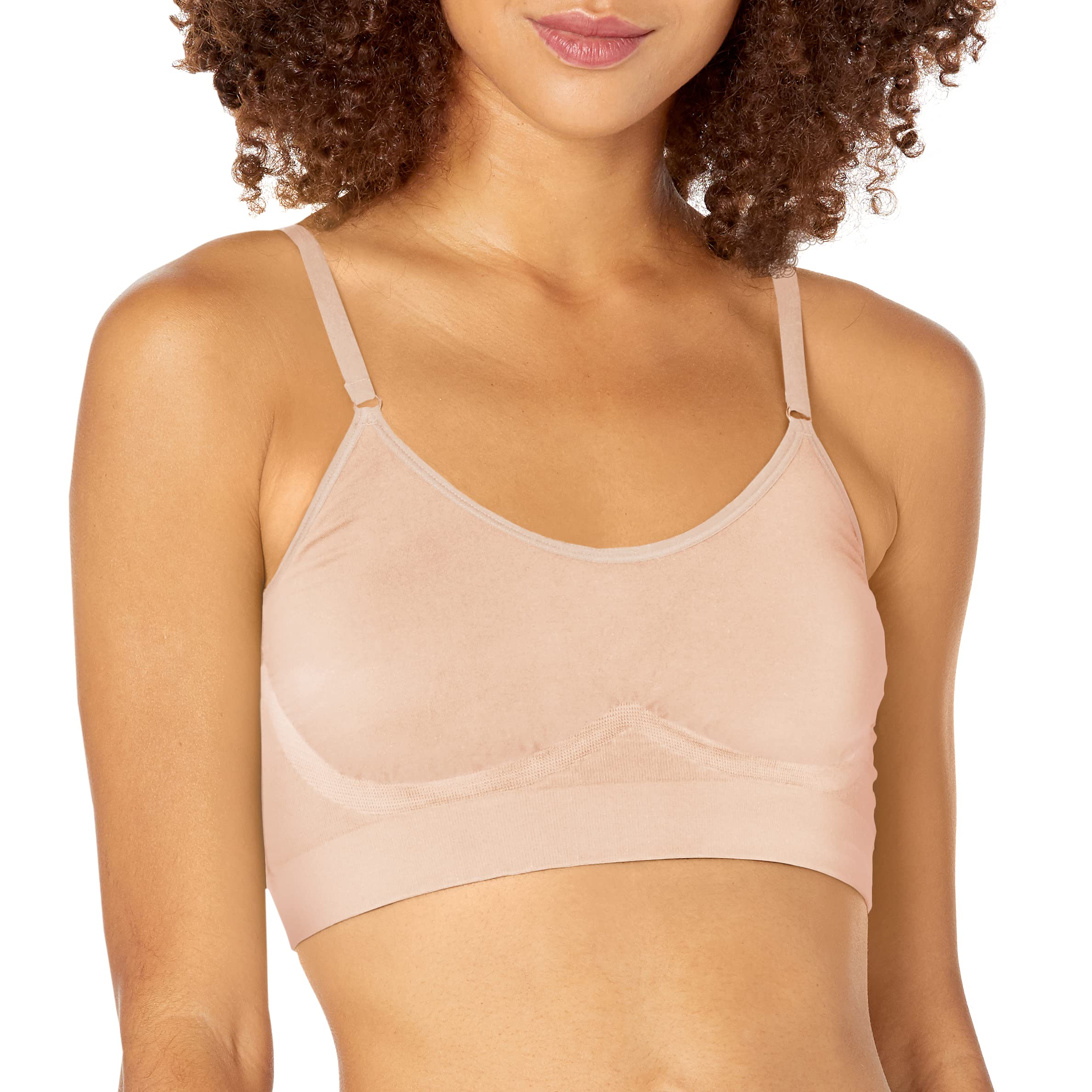 Yummie Women's Convertible Scoop Neck Bralette Bra, Frappe, S/M
