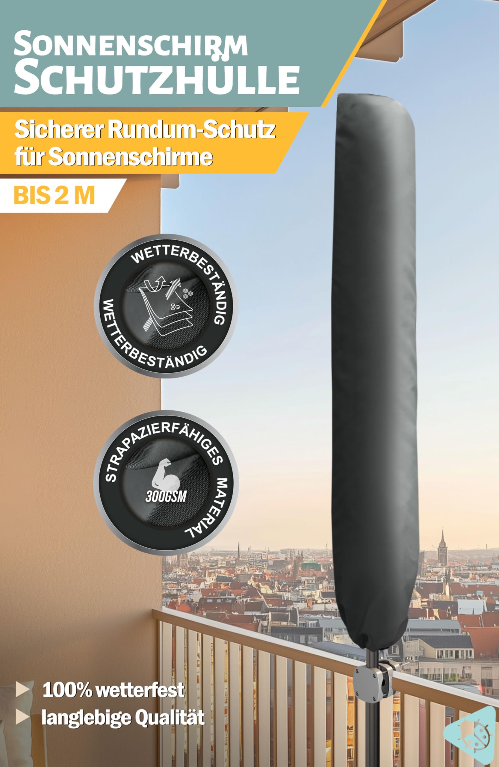 Image secondaire de Housse de Protection Menz pour Parasol - Anthracite, 2m de Diamètre