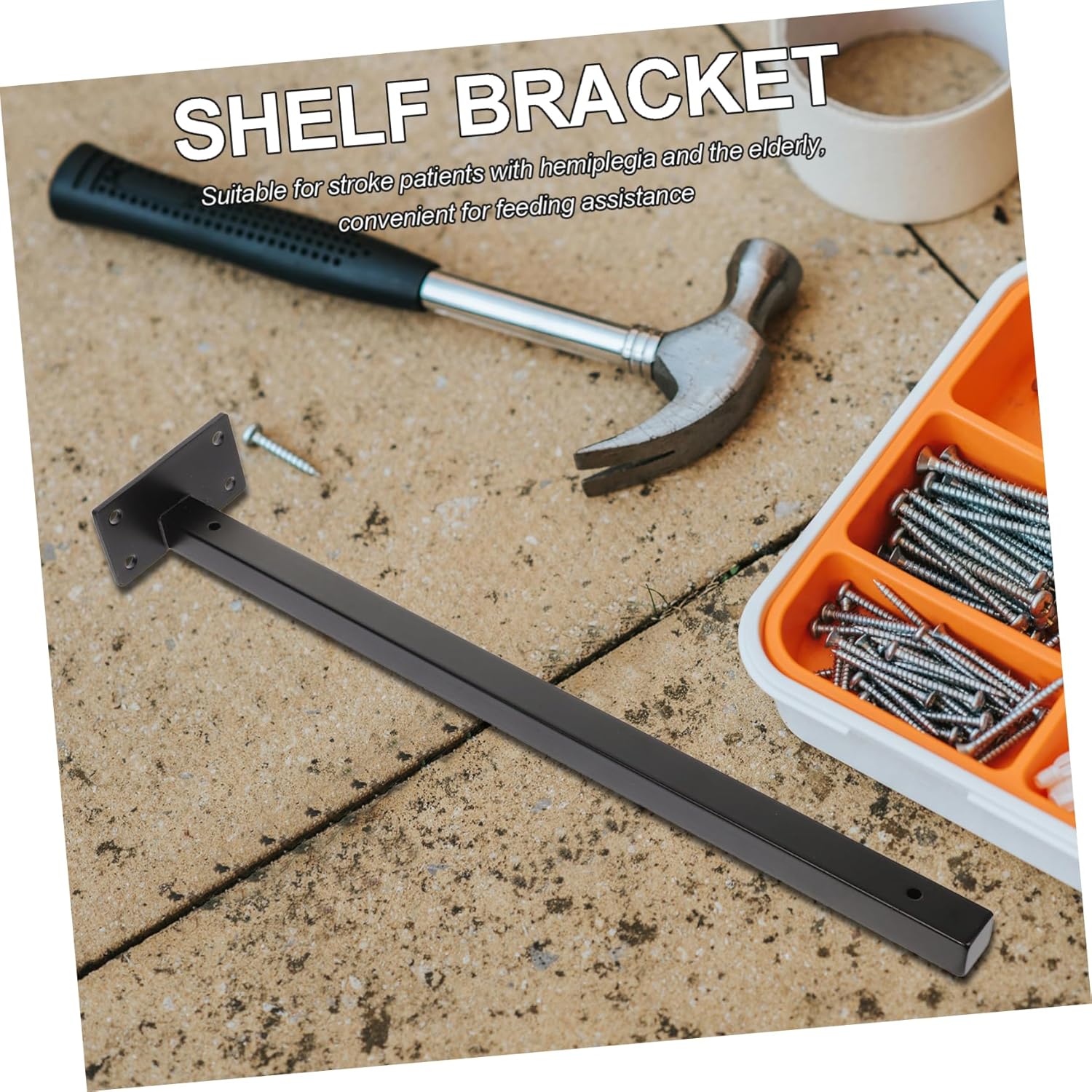 TEHAUX 4pcs Heavy-Duty Wall Mounted Shelf Brackets Steel Floating Shelf Supports for DIY Projects Bracket for Home and Office Storage