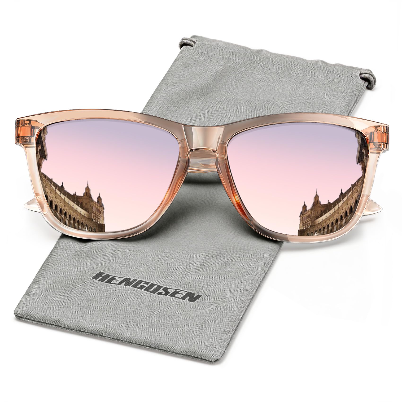 HENGOSEN Sonnenbrille Damen Polarisiert Sunglasses-Woman: Polarisiert Sonnenbrille uv400 Schutz Verspiegelte Sonnenbrillen
