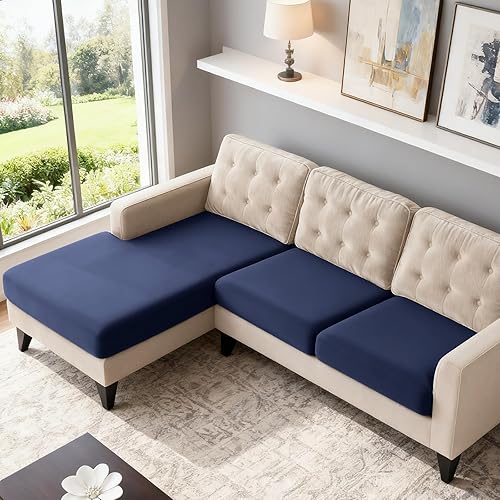 Miniatura 44 de TAOCOCO Fundas de sofá modular, fundas elásticas de cojín para sofá seccional en forma de L, 4 fundas de asiento seccionales, protector de muebles
