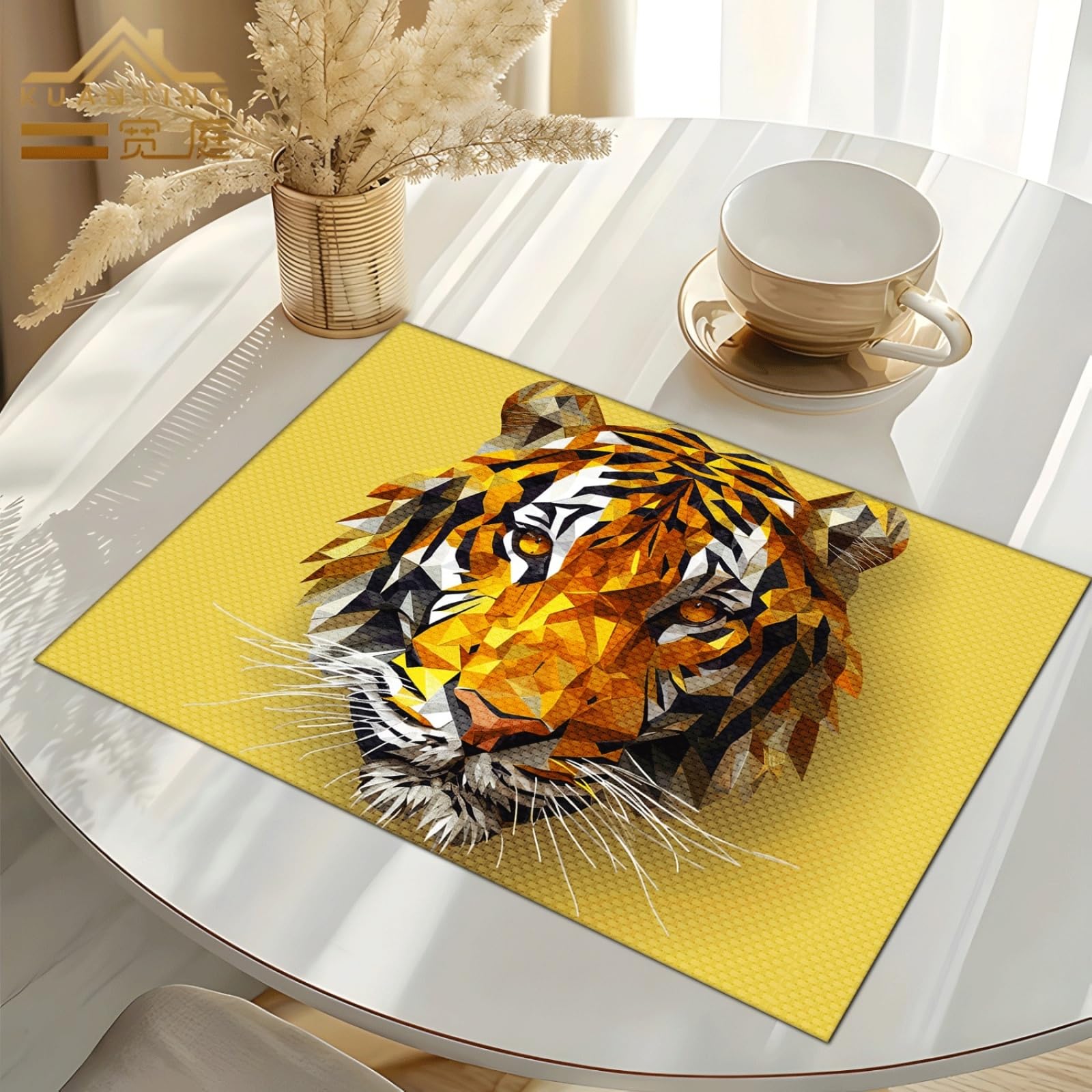 Tovagliette Lavabili 30X45Cm Stampa Tigre Tovagliette Americane Lavabili Colazione In Pvc Antiscivolo Tovaglietta Plastica Antimacchia Resistenti Al Calore Per Tavolo Della Cucina E Sala