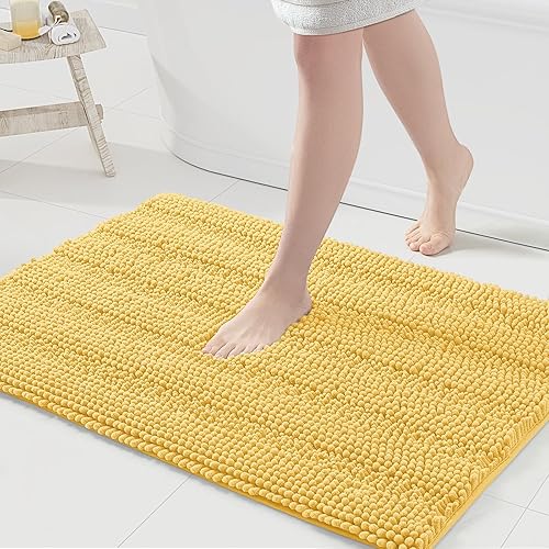 Miniatura 132 de Grandaily - Alfombras de baño de felpilla a rayas, extragruesas y absorbentes, antideslizantes, con fibras largas y suaves, lavables a máquina, para