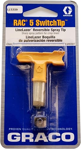 Graco #LL5-319 - LineLazer RAC 5 SwitchTip - 0.019 pulgadas (tamaño del orificio) - para 4 pulgadas Ancho de línea - LL5319