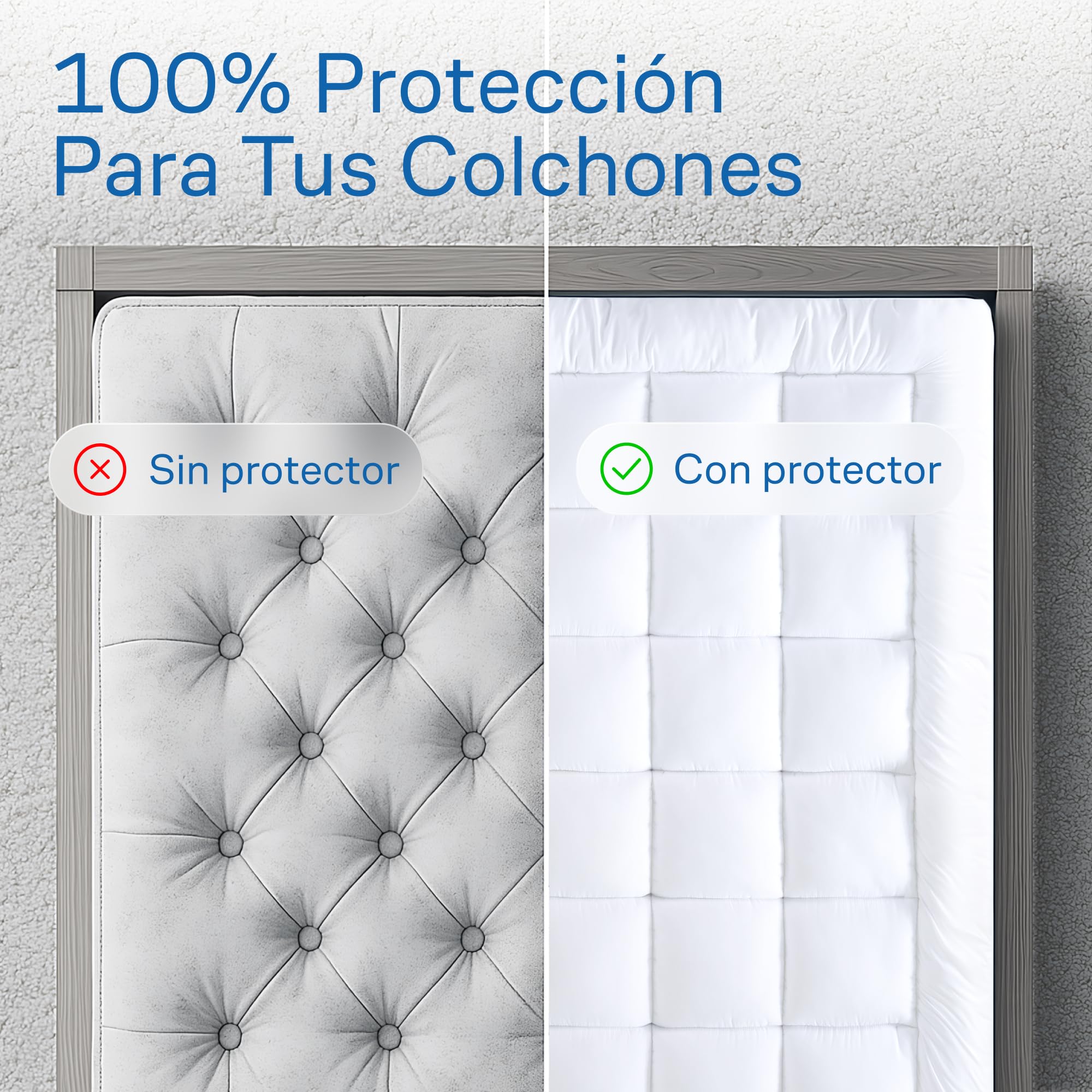 Microfiber Mattress Topper 180x200 cm, 600 gsm with Skirt 7D/3D 50/50