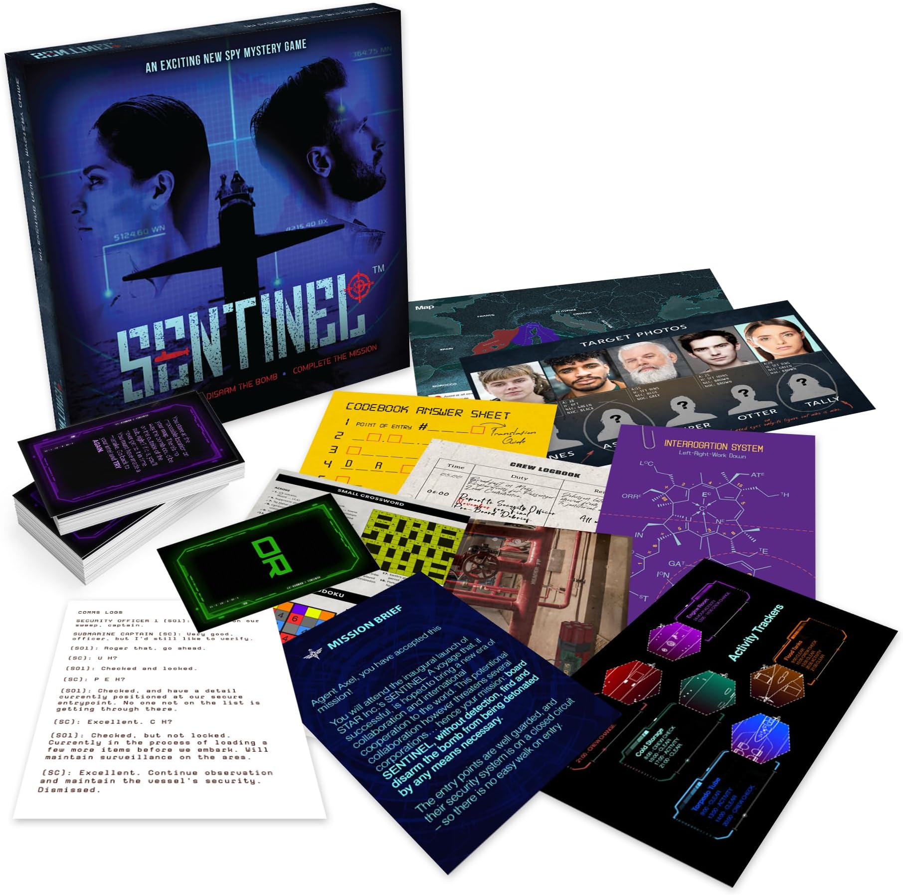 – Sentinel – Escape Room Style Spy Mystery Challenge | Solve Logic Puzzles, Crack Codes & Decode Ciphers | 90-Minute Game for Adults & Teens
