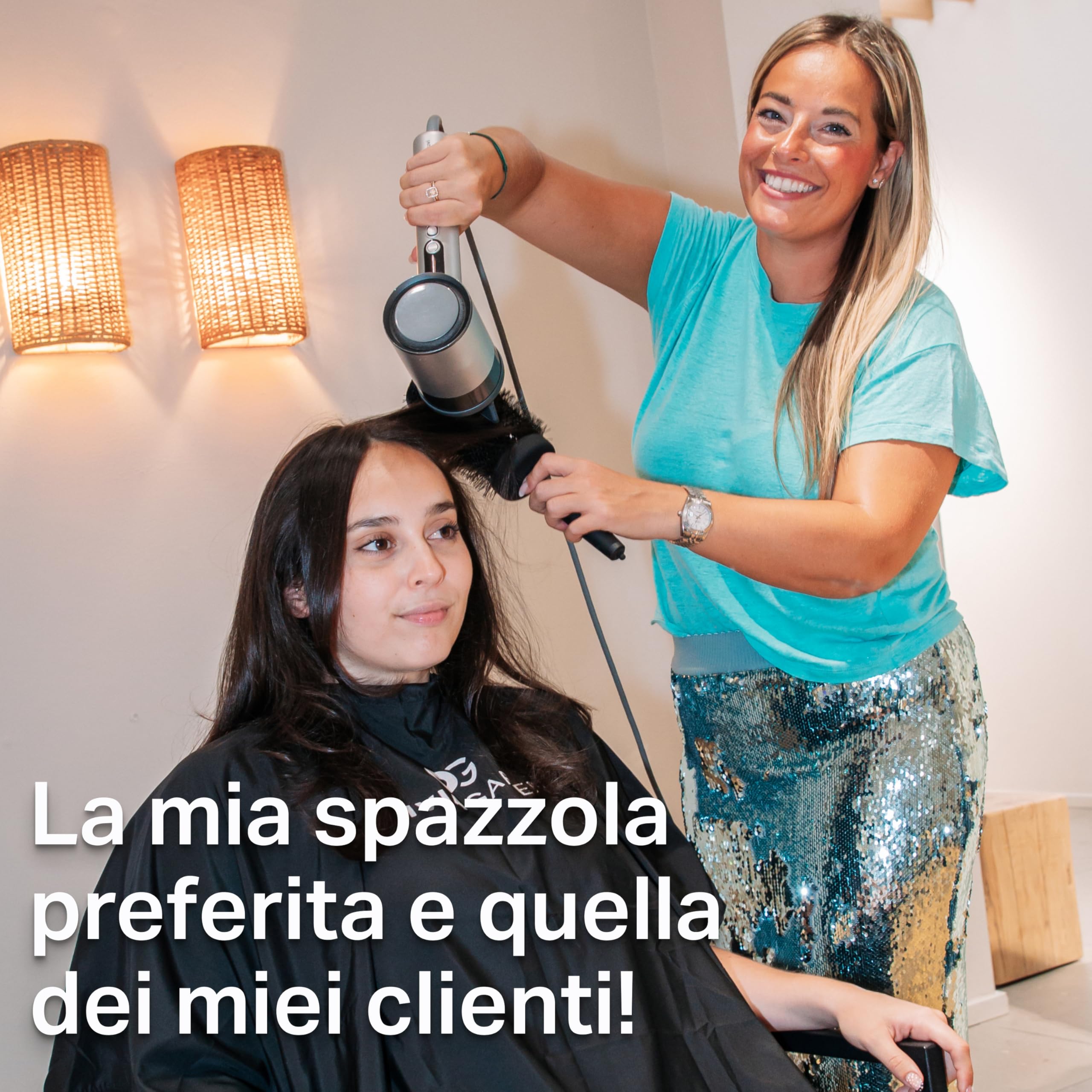 Olivia Garden Expert Blowout Speed Black Label – Nero opaco - 65 - Spazzola rotonda in ceramica con corpo extra lungo per messe in piega 25% più veloci