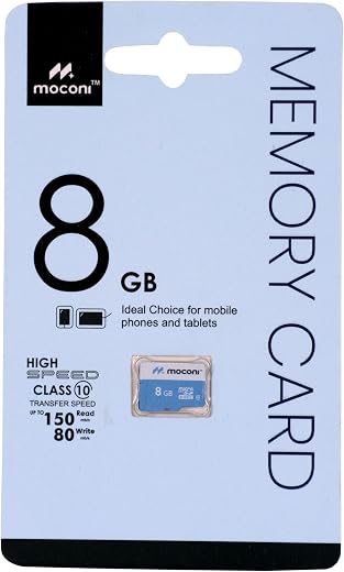Moconi™ 8GB microSDXC Memory Card Grade U-3/A1/V30 Class 10, Up to 70 Mbps Reading &amp; 30 Mbps Writing Speed with High Perfo...