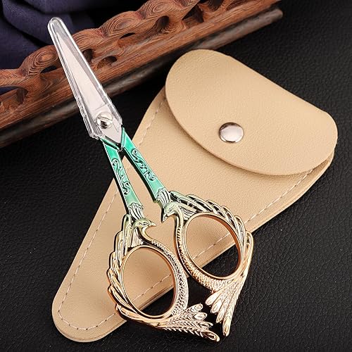 Miniatura 4 de Tijeras de ganchillo con estuche, tijeras de costura, tijeras de hilo afiladas para bordar, manualidades, trabajo, costura, detalle, corte, lindo,