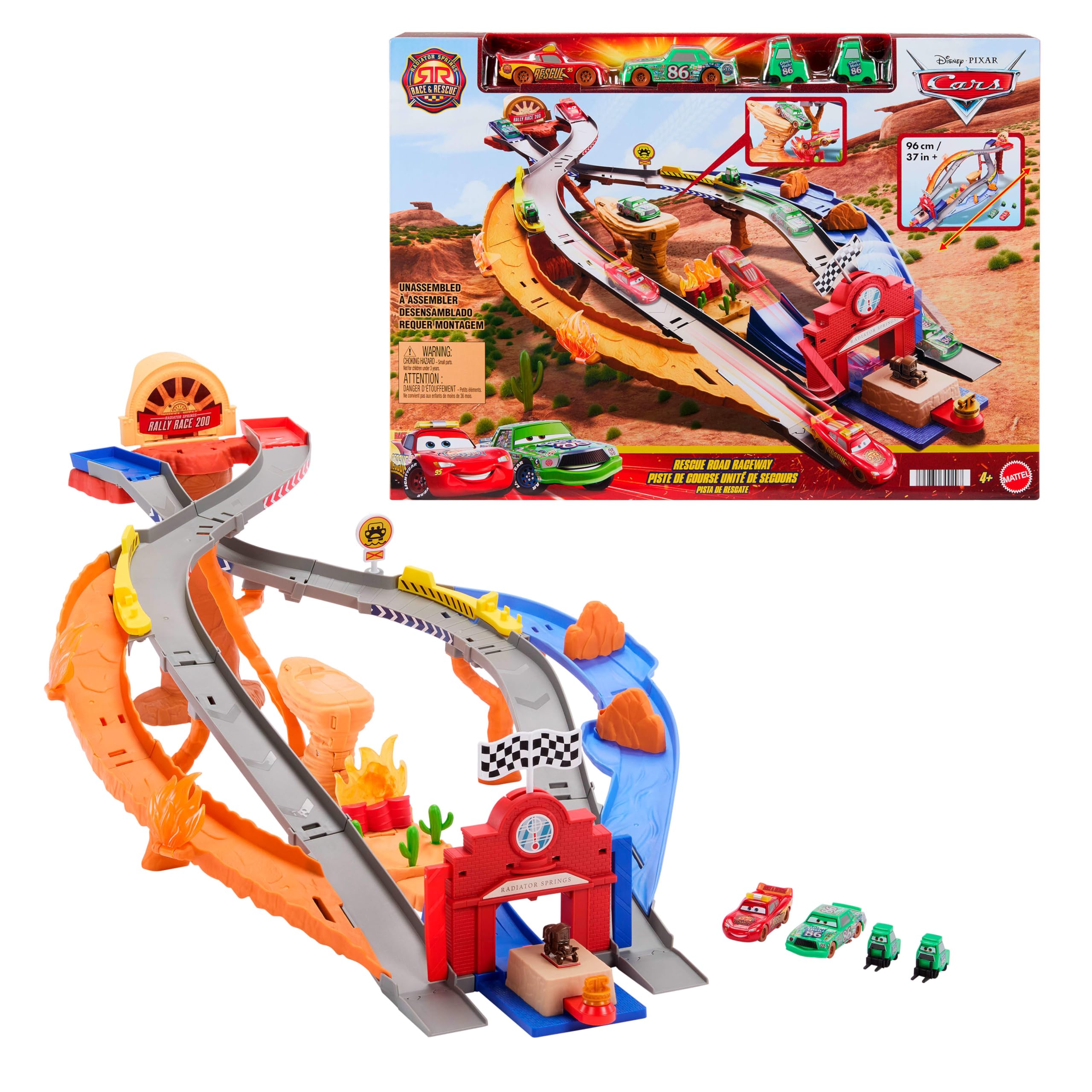 Mattel Disney and Pixar Cars Toy Race & Rescue Rescue Road Raceway
