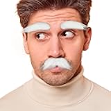 Fake Mustache and Eyebrows Self Adhesive Fake Facial Hair Novelty Mustaches for Costume Halloween Party
