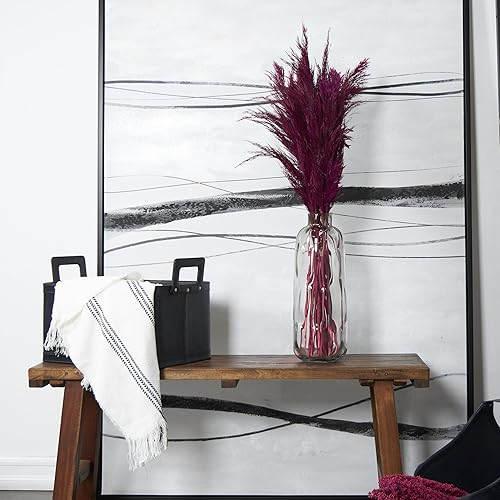 Miniatura 5 de Deco 79 Planta seca de pampas para decoración del hogar, follaje natural seco con tallos largos, follaje para decoración de 2 x 1 x 35 pulgadas, rosa