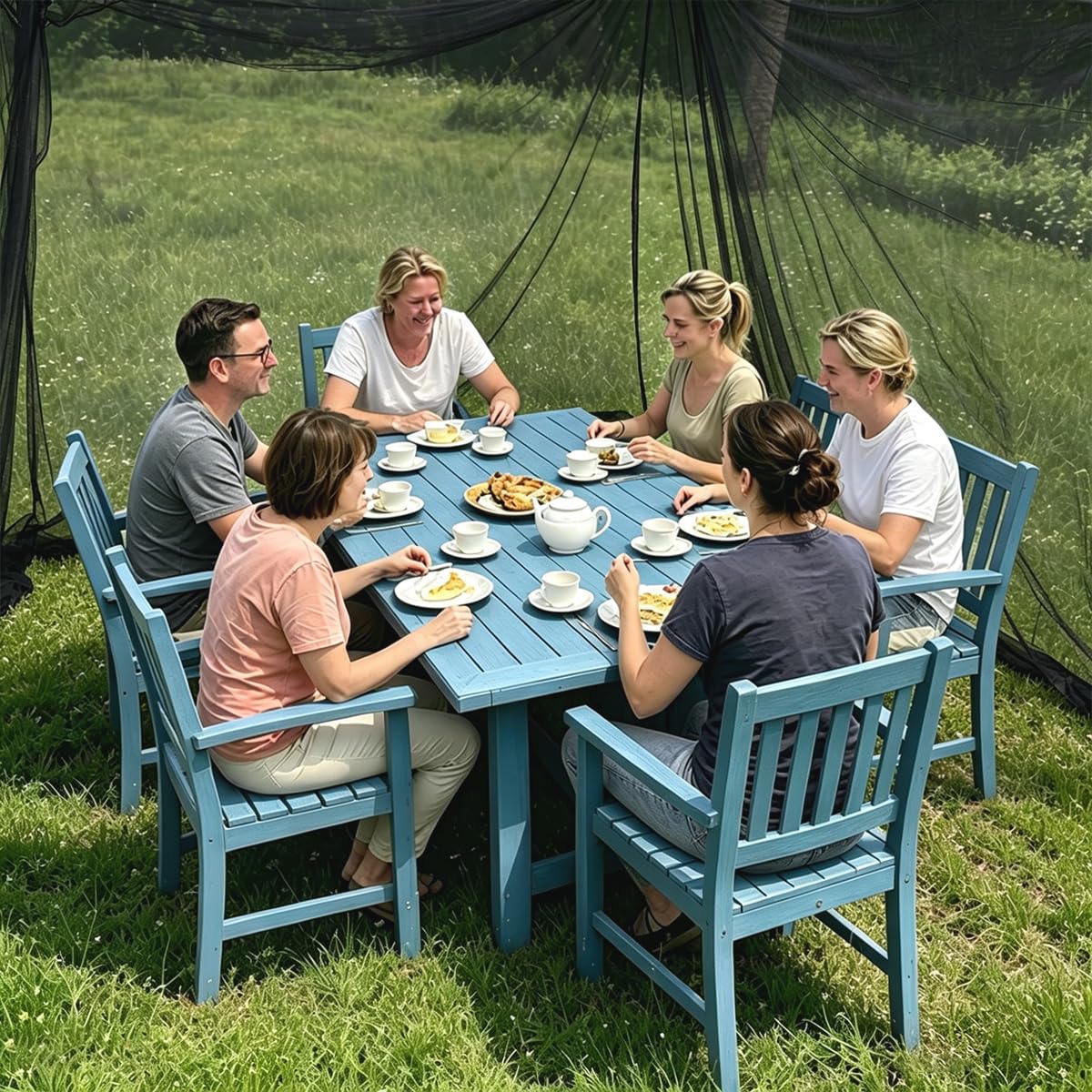Tenda Zanzariera XXL per Esterni 300x500x250 cm, Zanzariera Letto Matrimoniale Quadrata, Rete Antinsetti 220 Mesh