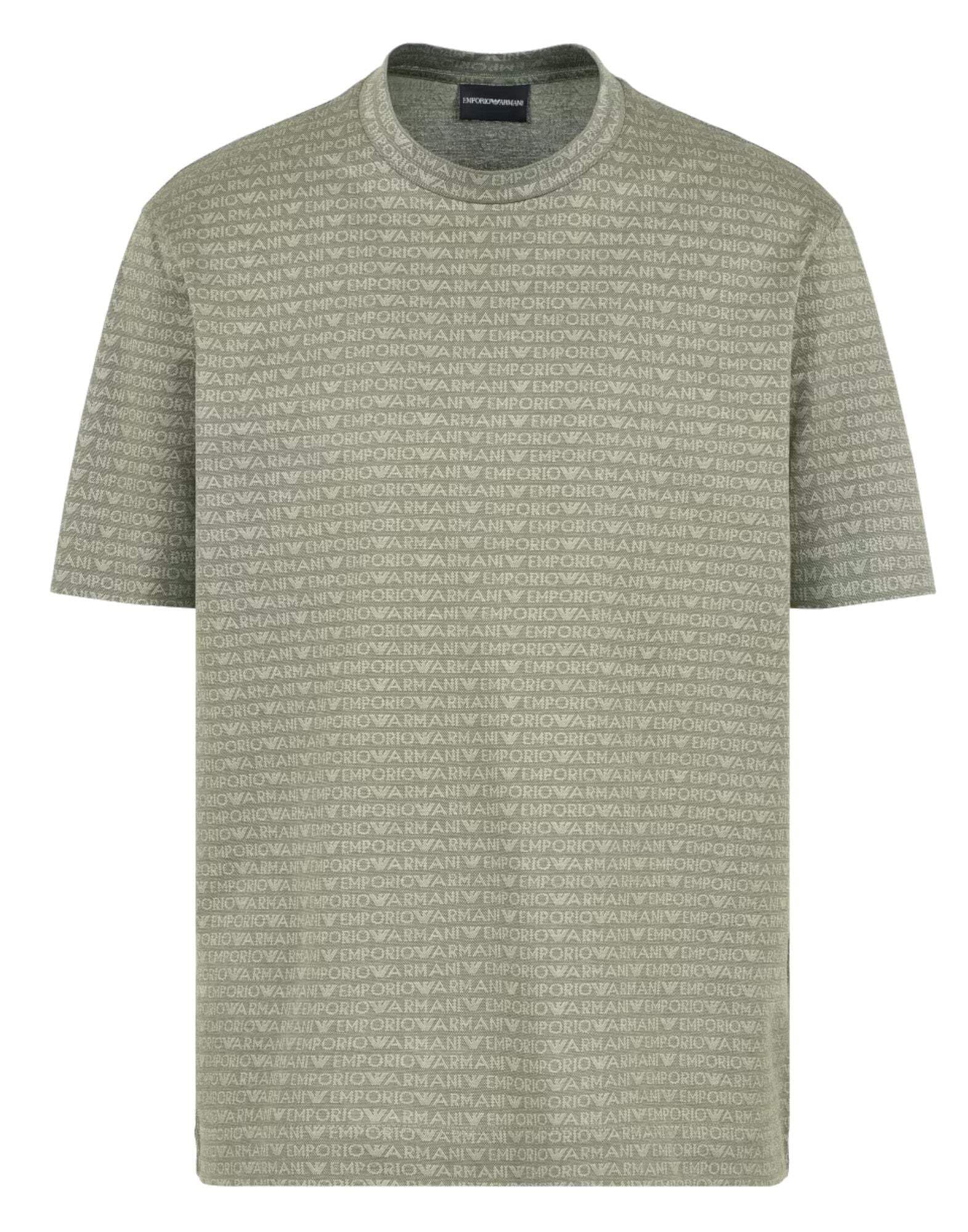 Emporio Armani Jakarlı Logo Baskılı Regular Fit Bisiklet Yaka T Shirt Erkek T SHİRT EM000787 AF12916 F7060