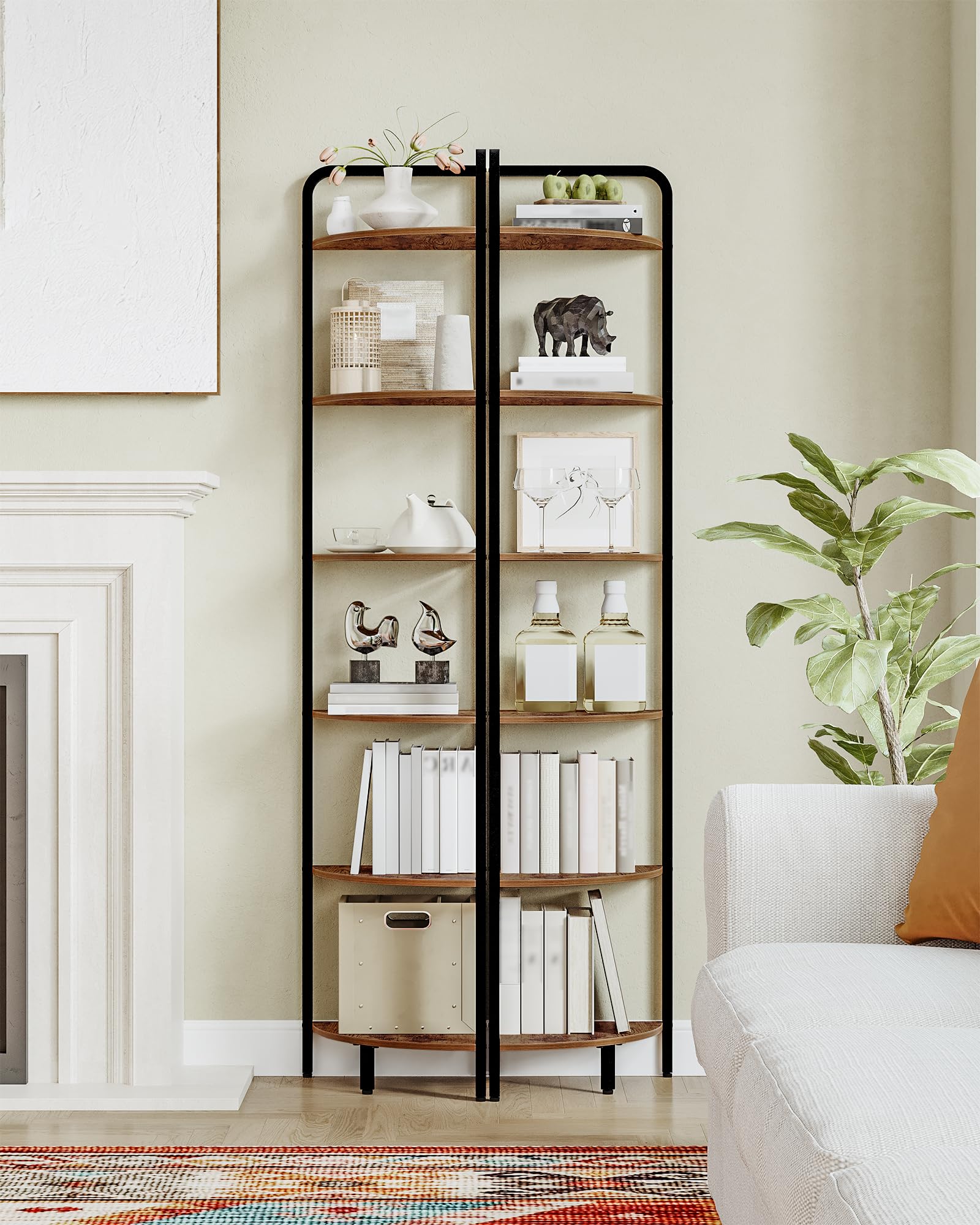 Snapklik.com : Hzuaneri Corner Shelf Stand, Corner Bookshelf Bookcase ...
