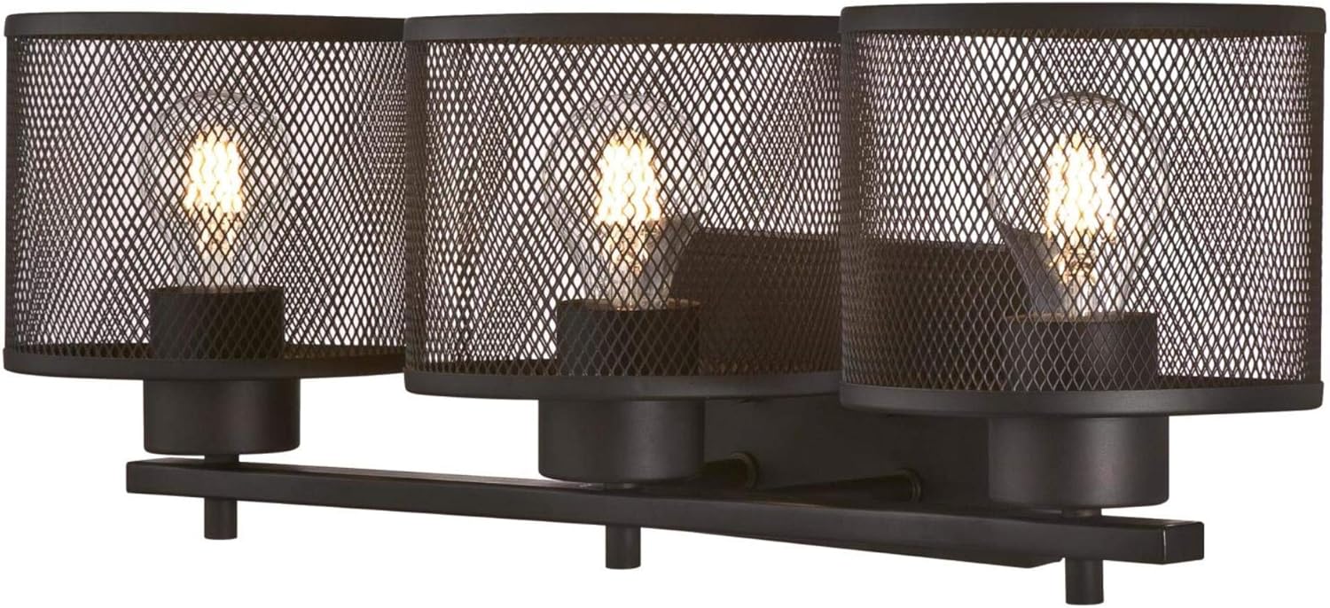 70% оƒƒ Dіѕсоunt Westinghouse Lighting 6371000 Morrison Three-Light Indoor Vanity Light Wall Fixture, Oil Rubbed Bronze Finish with Mesh Shades