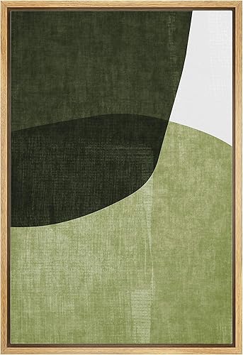 Miniatura 23 de IDEA4WALL Lienzo Enmarcado Impreso Arte de Pared Bloques Marrones y Azules de Mediados de Siglo Ilustraciones Geométricas Abstractas Arte Moderno