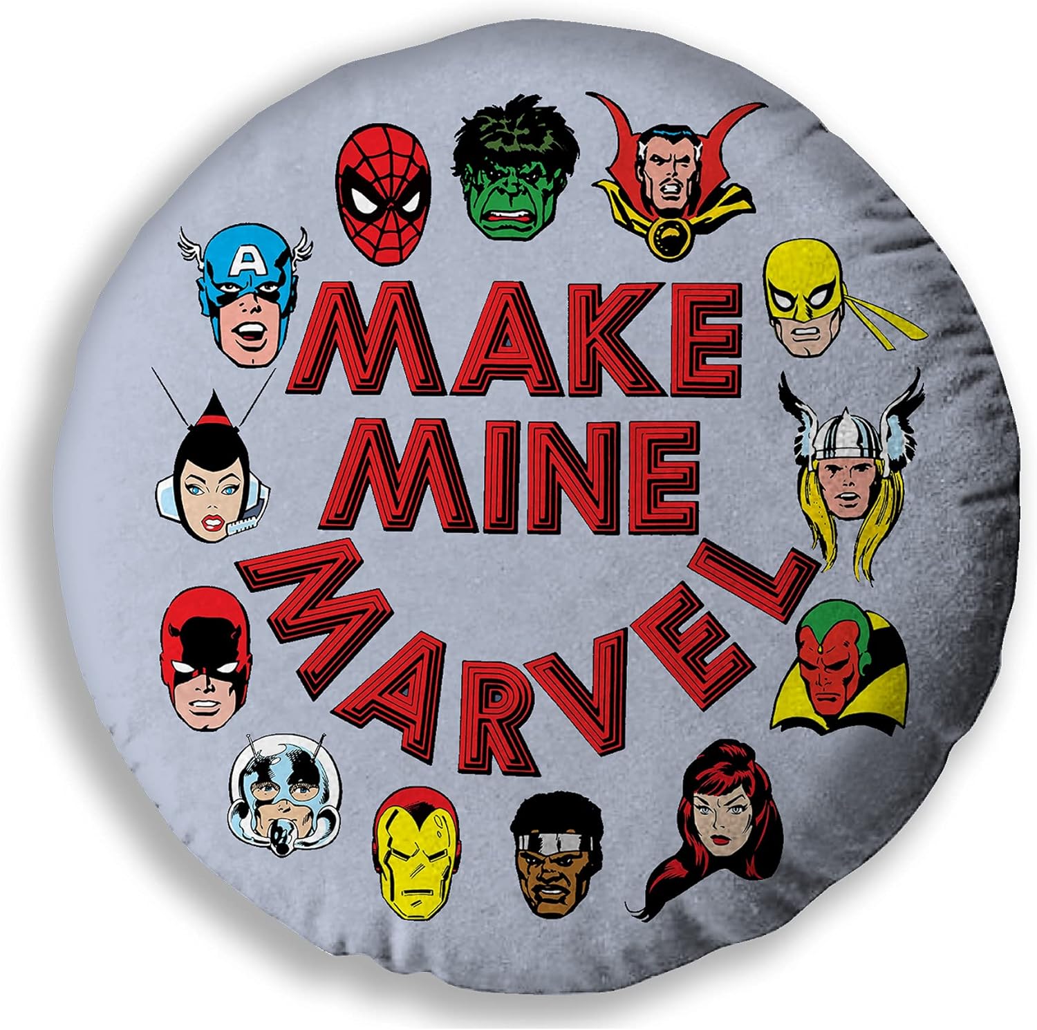 Marvel Home Make Mine Marvel Home Cojín Redondo con Relleno, 100% poliéster 5160069-H2-M1-P20 Multicolor 40 cm de diámetro