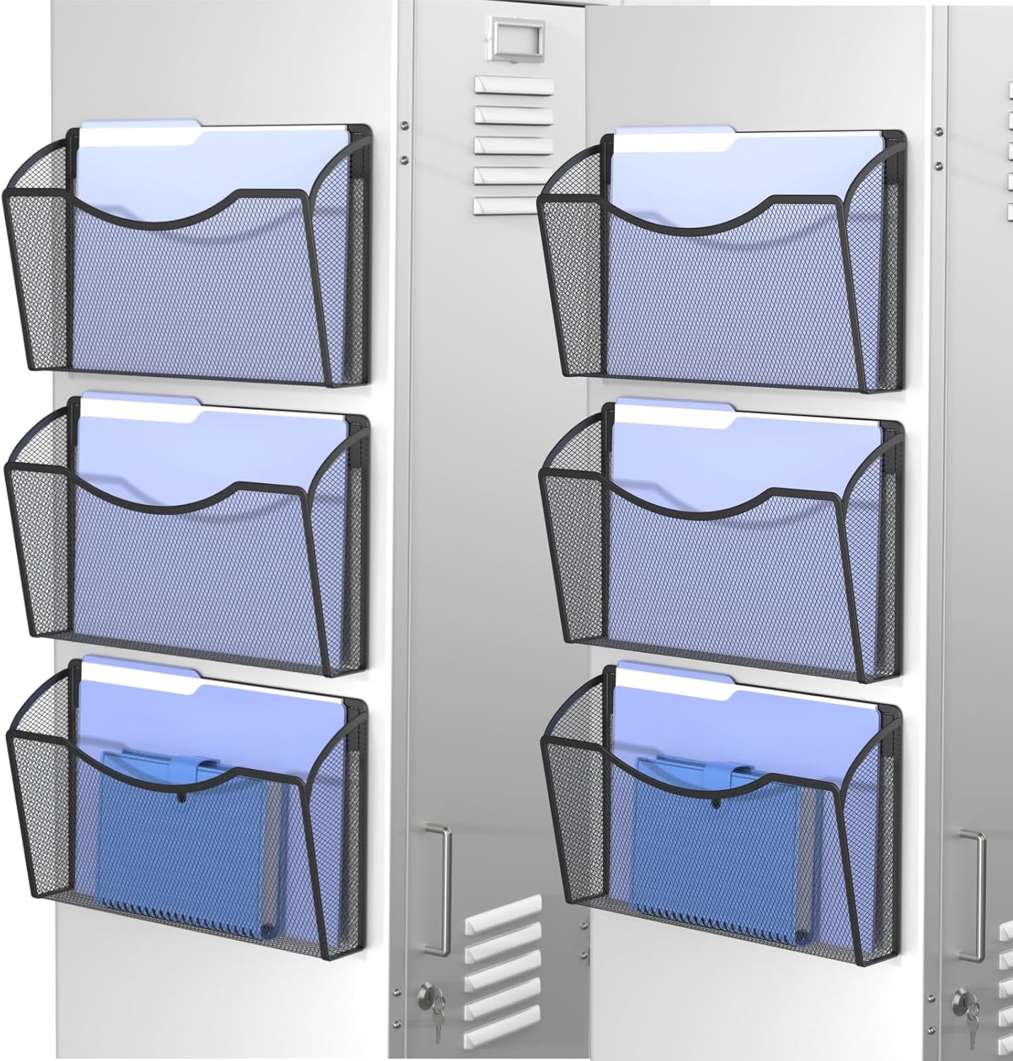 MINDEPOT Magnetic Wall File Organizer,Hanging Wall Mounted File Folder Binder Holder Mail Organizer for Office,Home and School Supplies