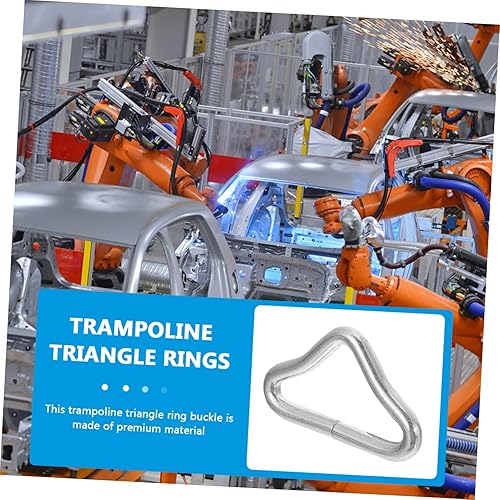Miniatura 7 de 40 anillos triangulares de acero chapado en zinc, hebillas de trampolín duraderas para uso versátil de alta resistencia, manualidades, cuero y más