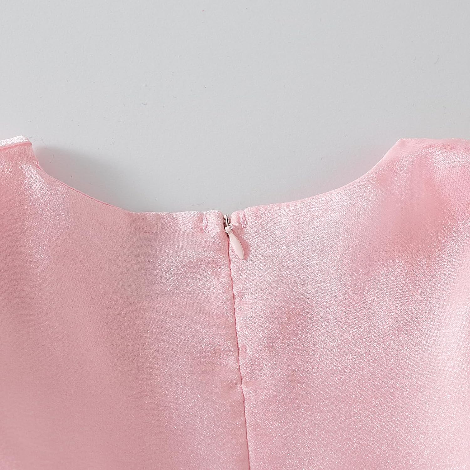 Tutu.kk Toddler Girls Tulle Dress Puff Short Sleeve Square Neck Flower Girl Dress for Birthday Party - Image 5