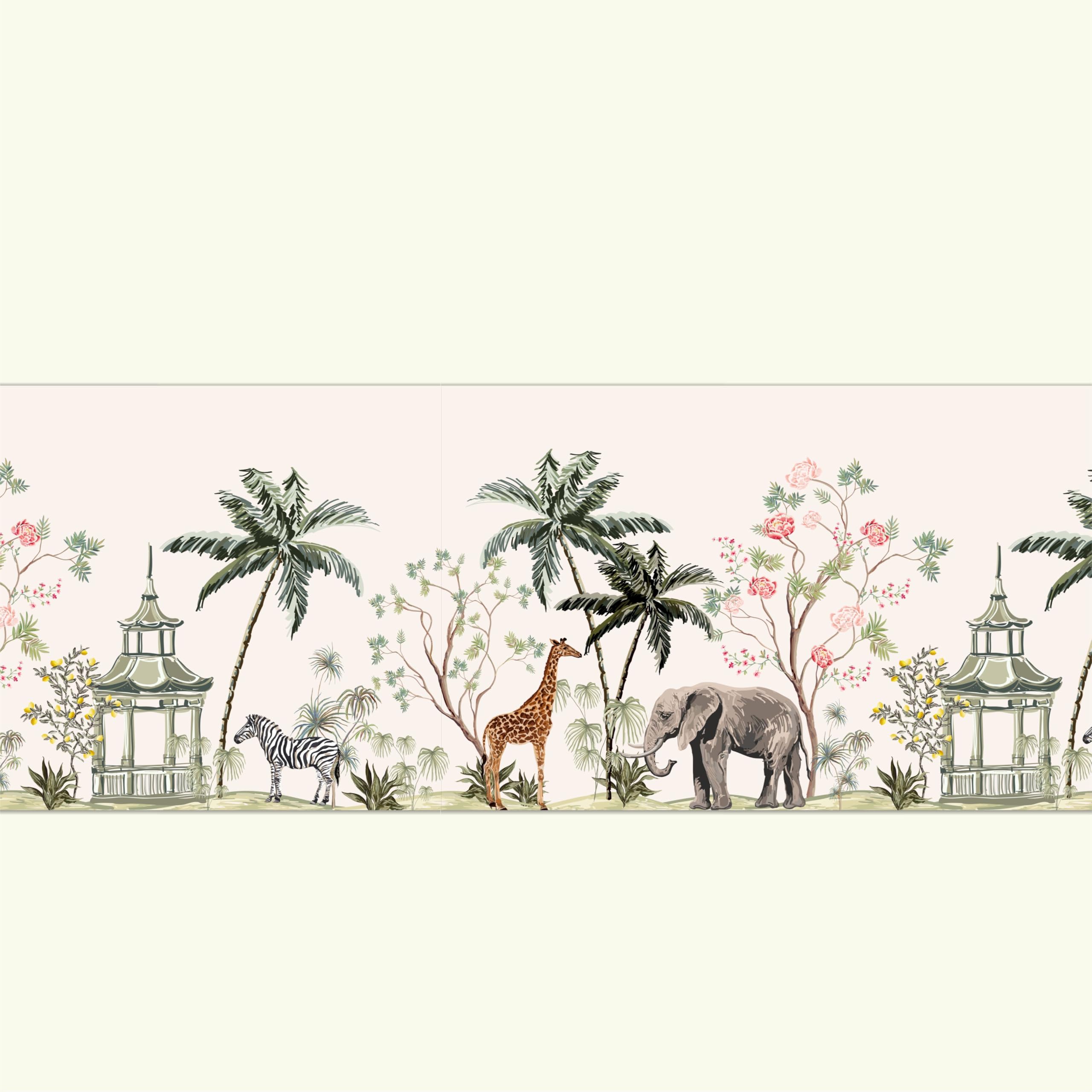 ATTRACTSO Forest Design Wall Border Sticker Waterproof Peel and Stick - 6 in X 10 Feet Self-Adhesive Durable Border Roll for Bathroom, Kitchen, Counter, Wall, Home Decoration (Design-2)