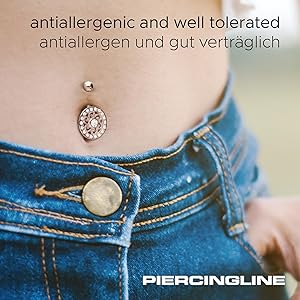 Piercing Per Ombelico In Titanio Con Farfalla - Argento 925, Anallergico - Foto 5