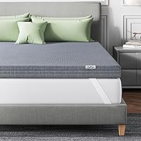 Vista 1 de Firm Mattress Topper King Size, 3 Inch Charcoal-Infused Extra Frim Memory Foam Bed Topper for Back Pain Relief and Spinal Alignment, Mattress Pad