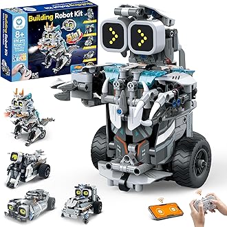 Sillbird Building Robot Dinosaur Kit with Remote Control Stem Gifts for Boys Age 8-12, Build Coding Robotic Toys for Kids Birthday, 5 in 1 Buildable Set with 646 Pieces