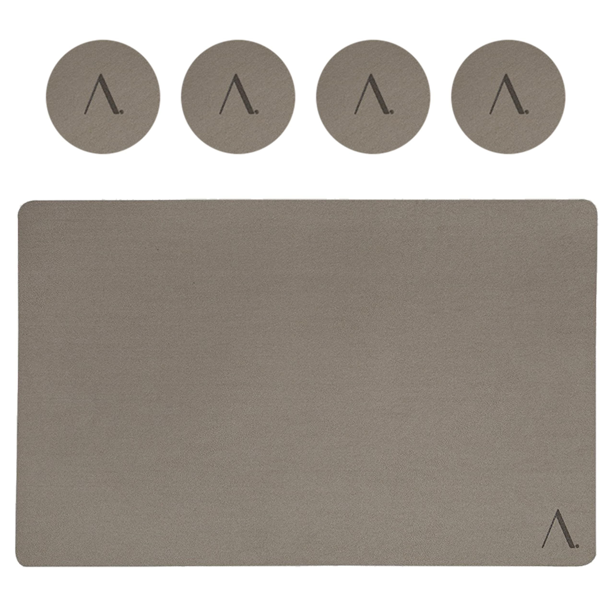 ANIMA coffee mat - drying mat & 4 coasters - kitchen mat - dish drying mats for kitchen counter espresso accessories - coffee bar accessories - best drying matt kitchen counter - coffee bar organizer