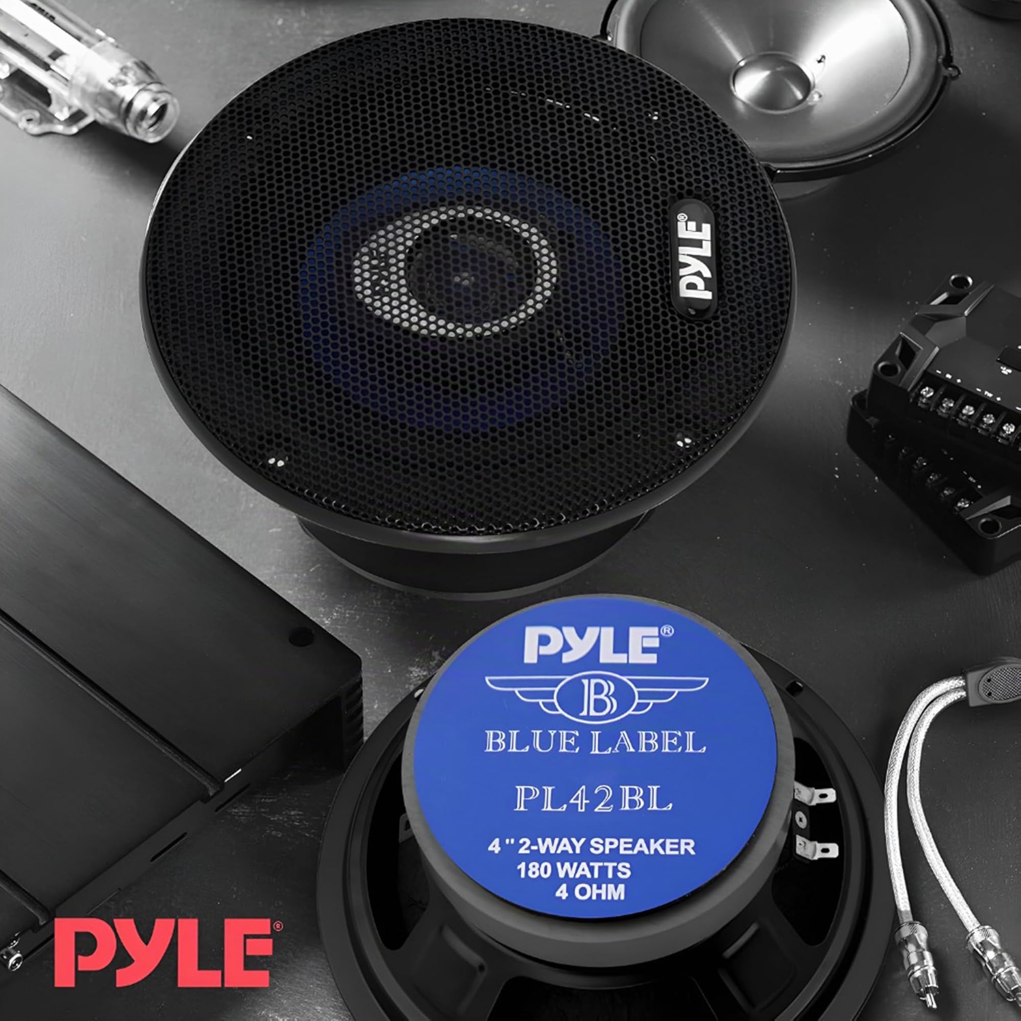 Pyle Auto Lautsprecher 165mm 3 Wege Set 360W 6.5 Zoll - Einbaulautsprecher Set Kfz Lautsprecher mit Hochtöner Mitteltöner Car Hifi Klang klare Höhen kraftvoller Sound OEM Passform einfache Montage