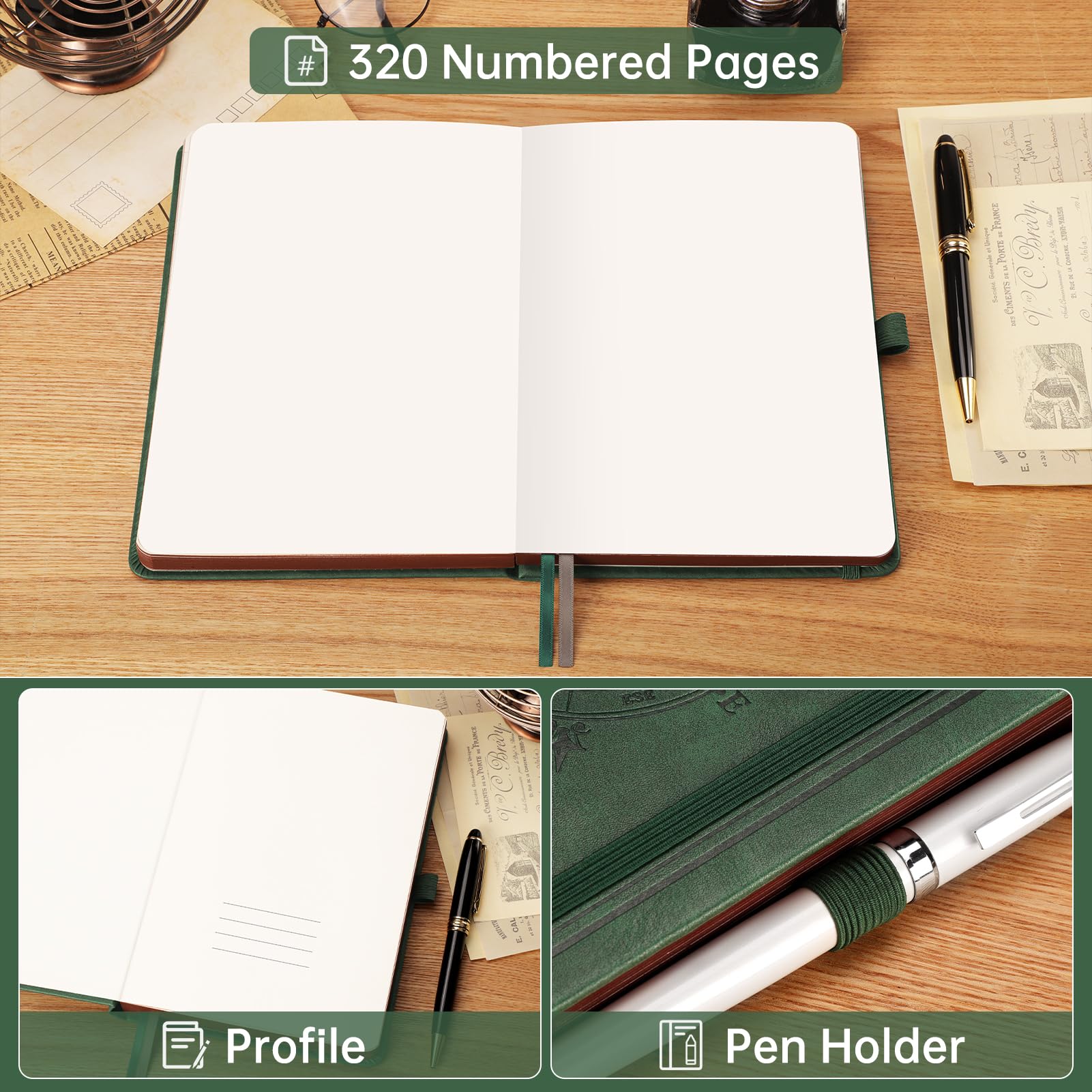 AUTEMPO A5 Blank Journal Notebook, 320 Pages Hardcover Thick Note book with 100 GSM Paper, for Men & Women - Image 4