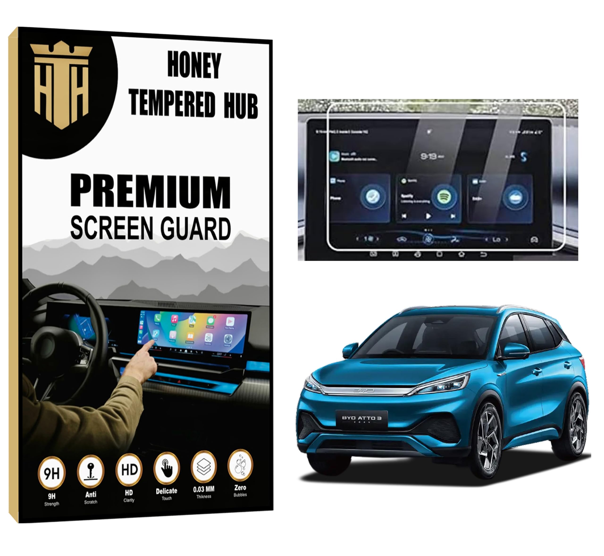 SCREEN PROTECTOR For BYD ATTO 3 EV 2024 || 12.8 Inch Infotainment Touchscreen Guard || Anti Scratch || Ultra Clear || Atto3 Explore Car Display Accessory [Not Tempered Glass] 12.8 INCH-image-22