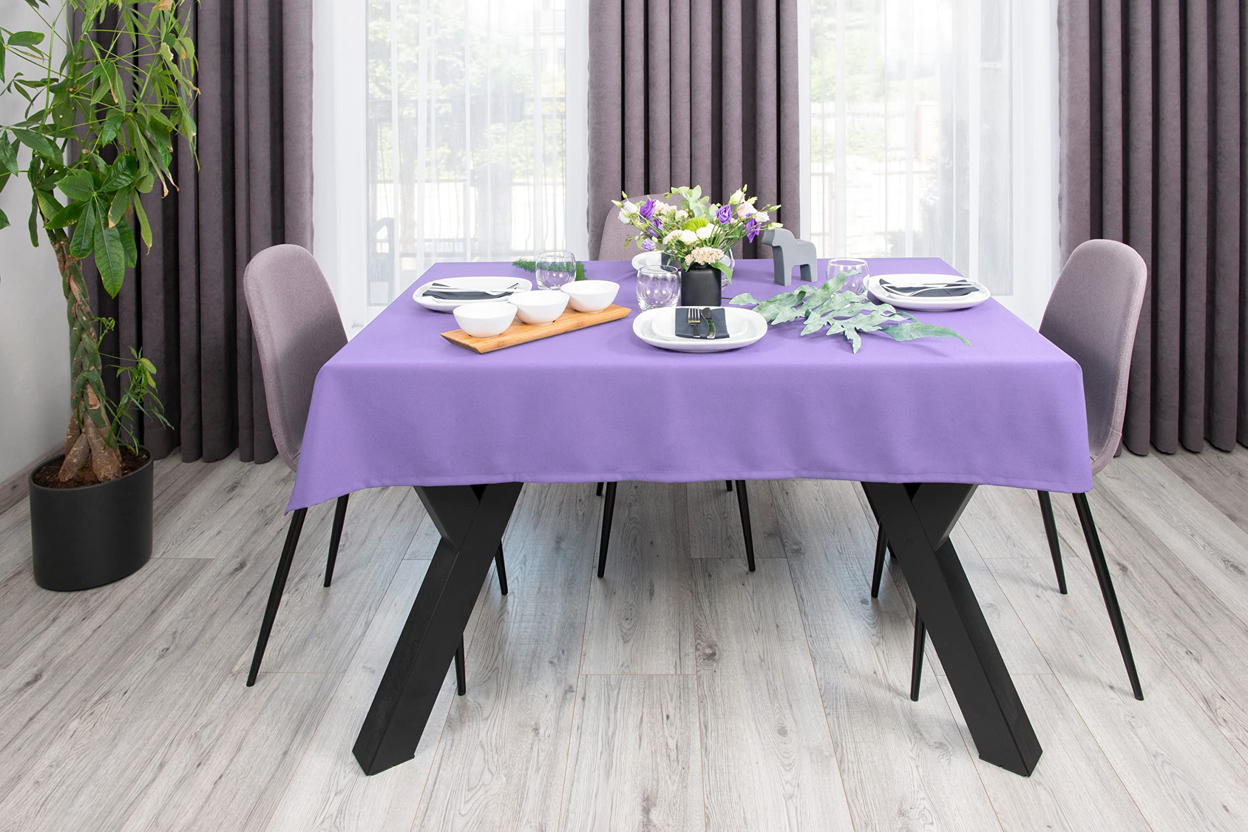 NIBLO Tablecloth Table Runner Table Linen Table Decoration Table Cloth Choice of Colours and Sizes (Lavendell, Tablecloth - Image 3
