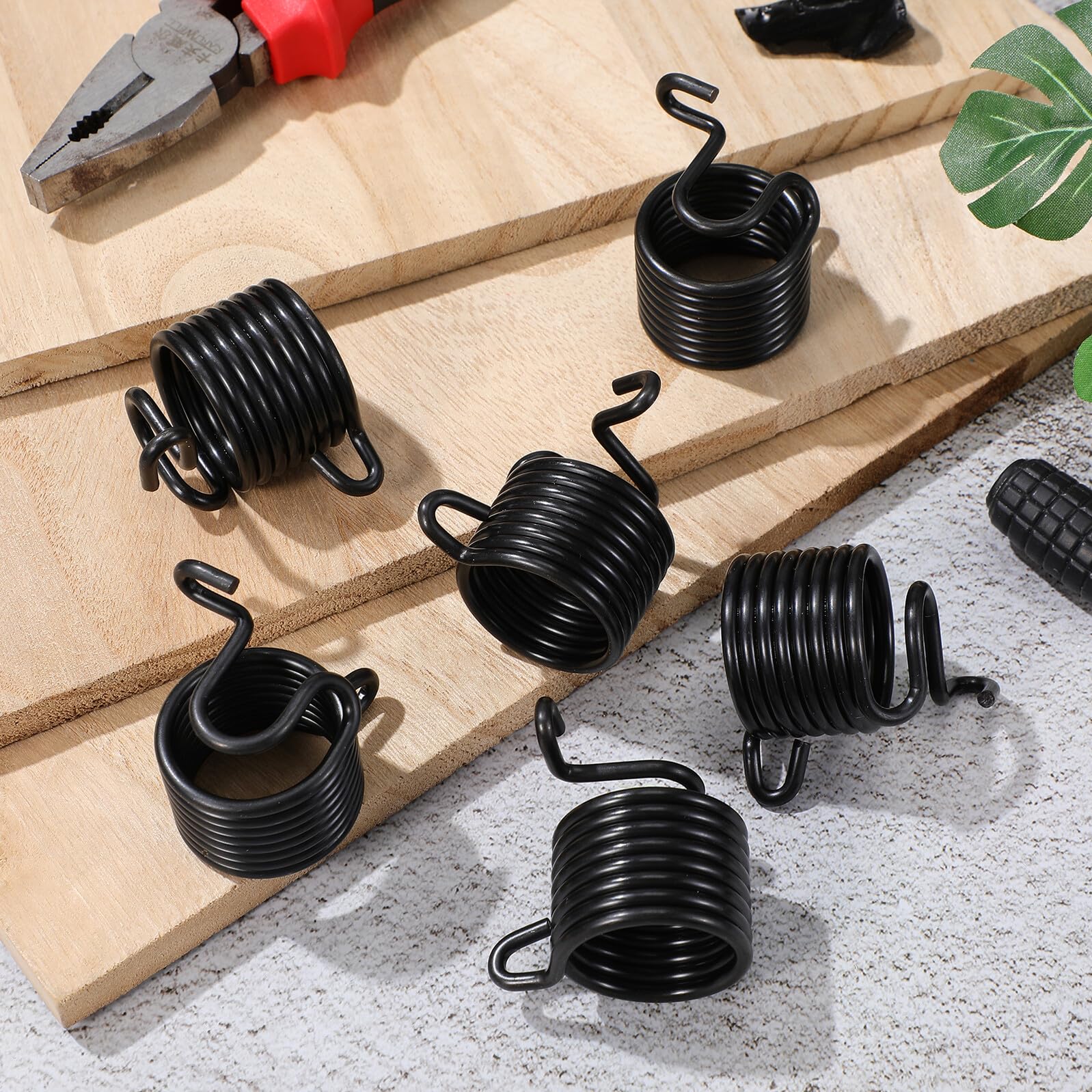 Amosfun Ressorts de Burin Pneumatiques Ressort de Retenue Fiable 6pcs en Alliage Noir pour Outils Pneumatiques, pour Creuser Différents Environnements