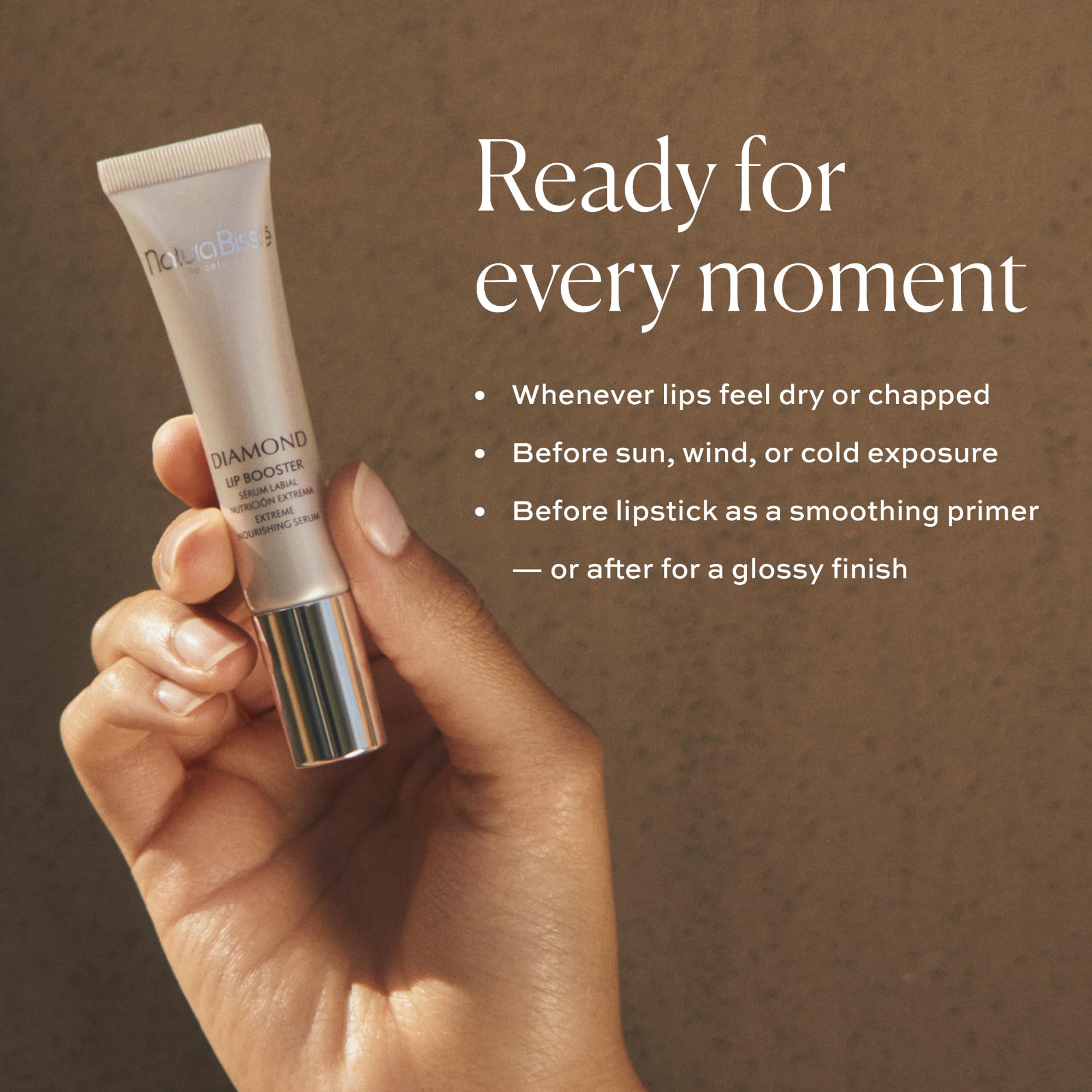 Natura Bissé Diamond Lip Booster | Feuchtigkeitsspendender und reparierender Lippenbalsam mit Volumeneffekt mit Omega 5, Kurkumaöl, Capsaicin und Vitaminen E und F | 15 ml | Glättet, spendet Feuchtigkeit und füllt sie auf – liefert sofortiges Volumen mit