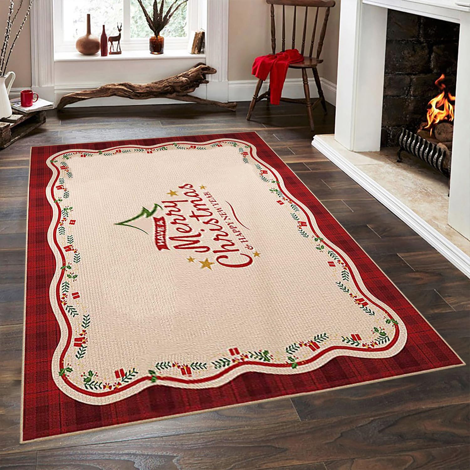 Alfombras Salon Modernas de Navidad,Alfombras Comedor Decorativa de Navidad,Alfombra Cocina Lavable Navideñas,Alfombras Entrada Casa Interior,Alfombras Grandes Antideslizante Navidad,80x160cm