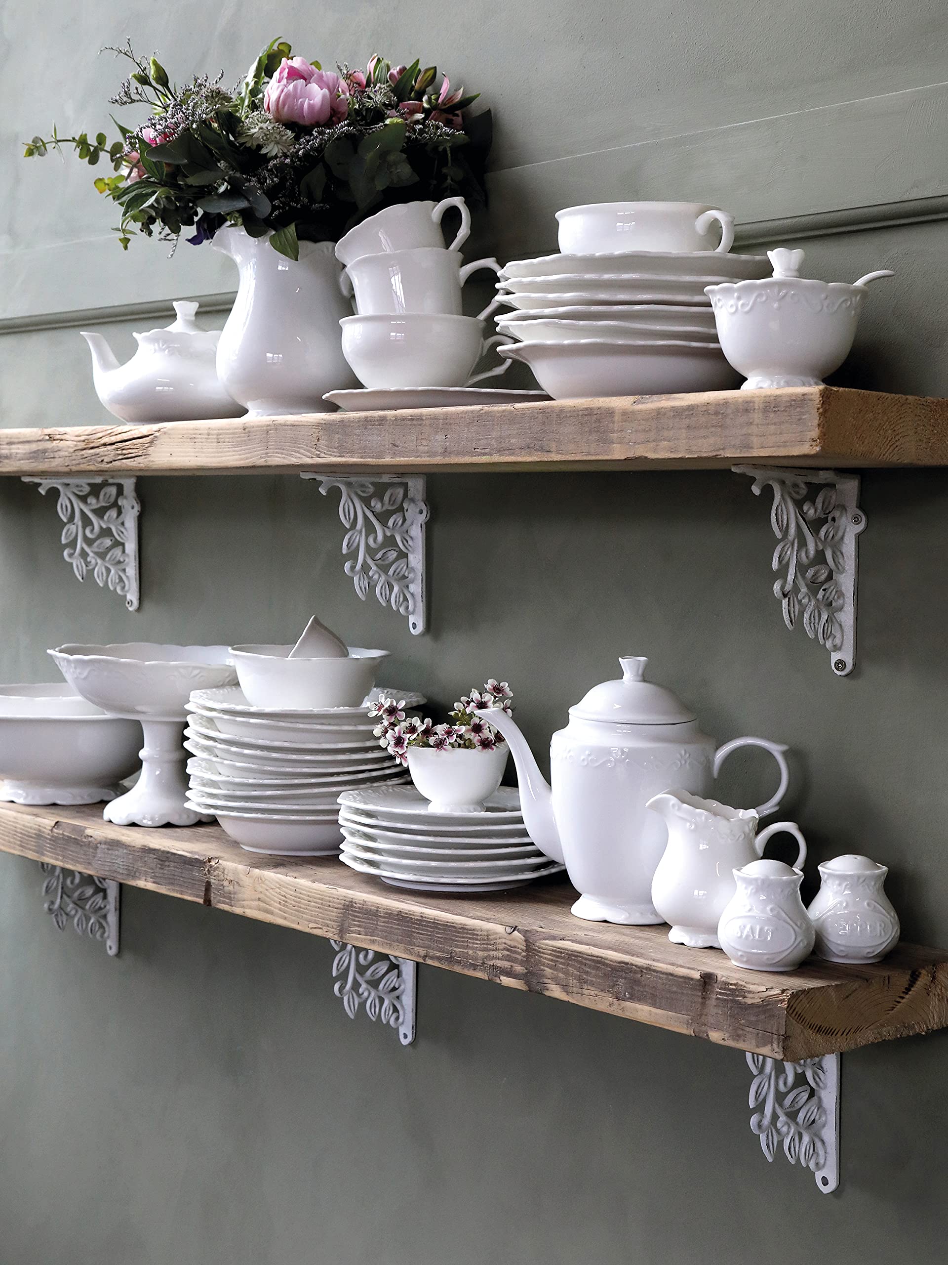 3er Set Servierplatten Platte oval klein 'Provence' Porzellan Vintage Shabby Antique, ca. 14 x 23 cm