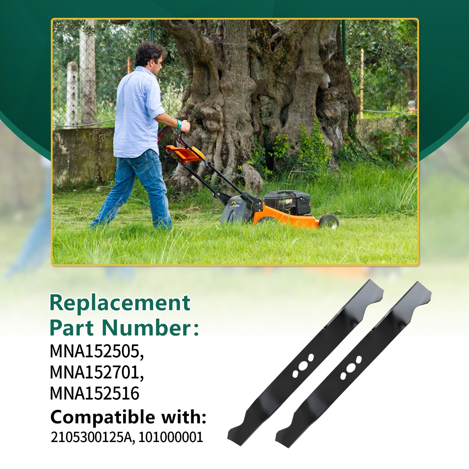 Amazon.com : Belleone 2105300125A Lawn Mower Blade with Oval