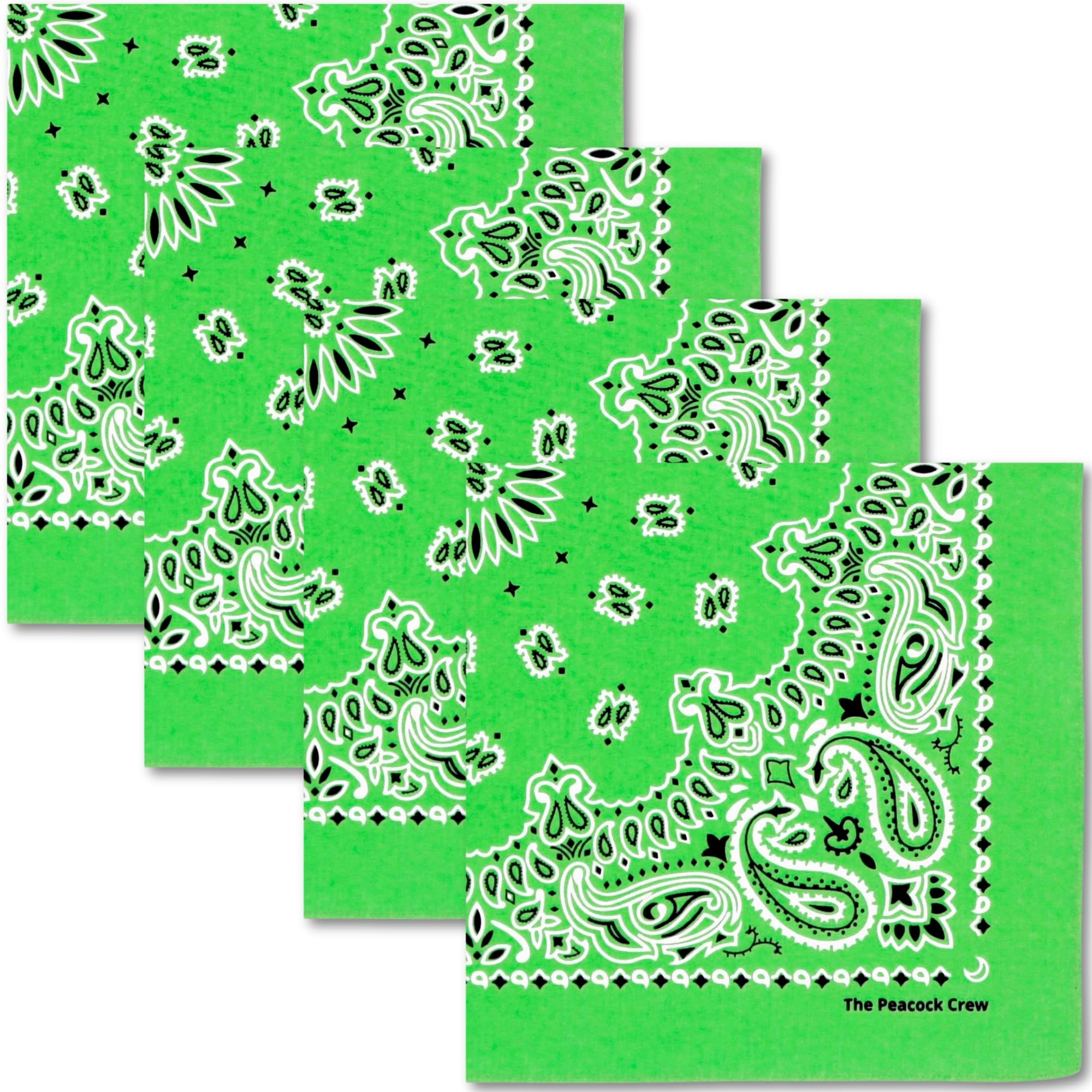 The Peacock Crew Premium Soft Cotton Bandanas Pack for Men and Women Paisley 22 x 22 inches