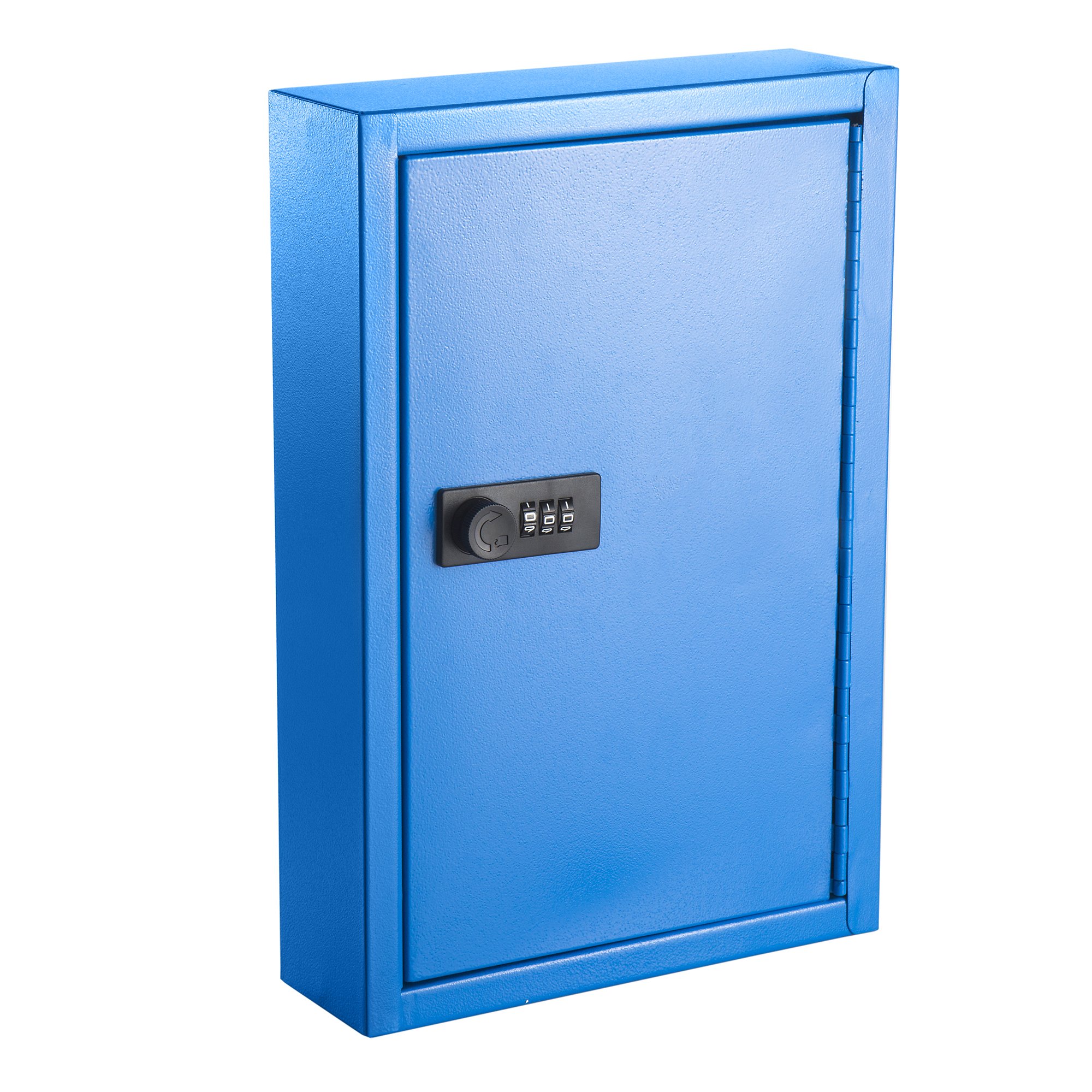 AdirOffice Steel Key Cabinet - Heavy Duty Key Safe - Security Lock Box with Combination Lock - Sturdy Security Box - Holds 40 Keys (Blue)