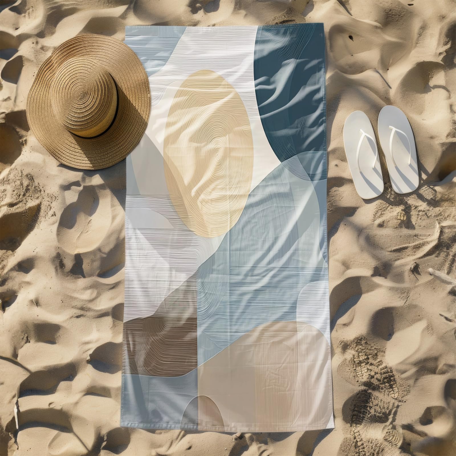 Telo Mare Microfibra 210x230 Grigio Chiaro Astratto Telo Spiaggia Grande Antisabbia,XXL Asciugamano Mare, Asciugatura Rapida, Stuoia Spiaggia Leggero E Portatile