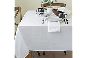 Benson Mills Textured White Cotton Tablecloth
