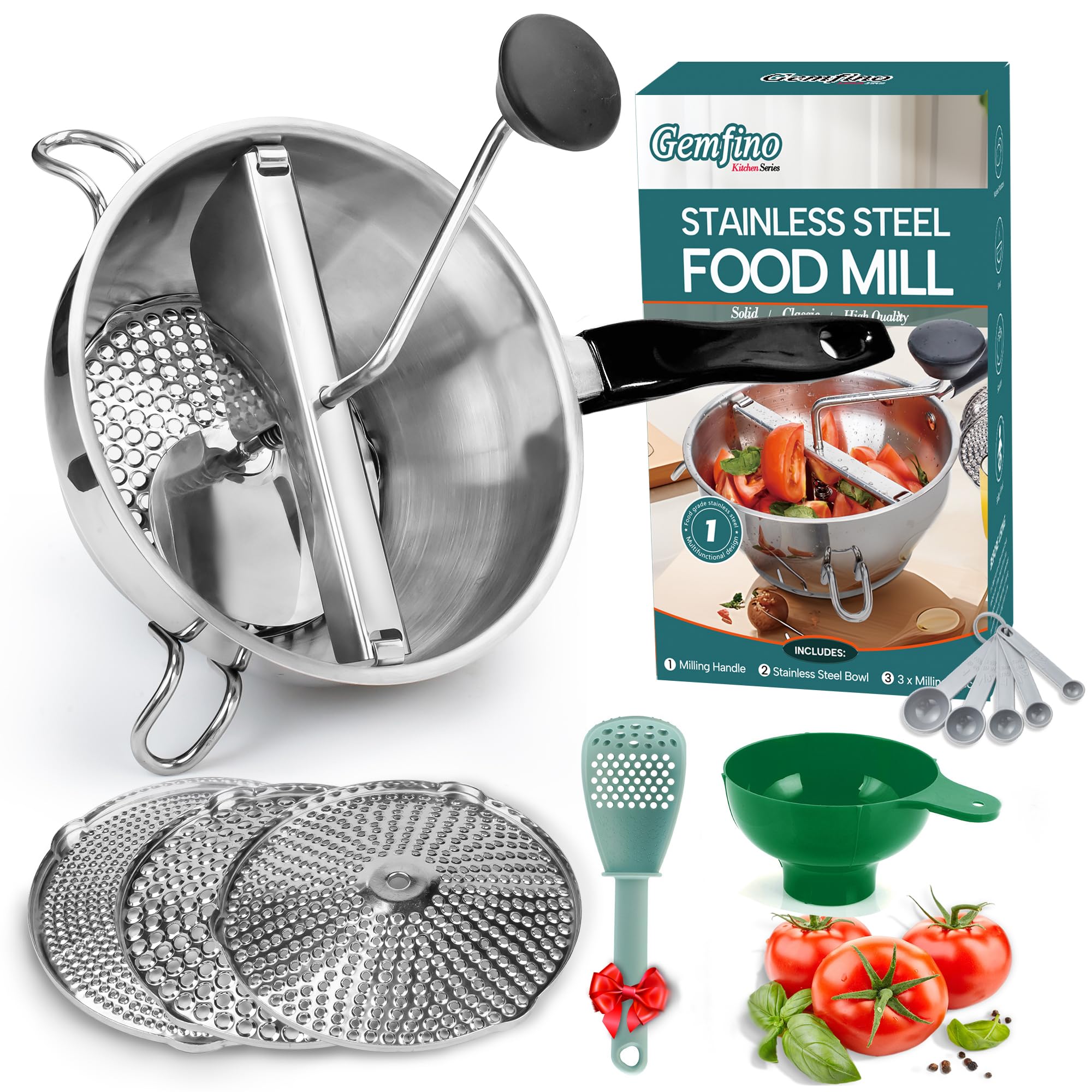 mlstoopidfoodページ Amazon.com: Stainless Steel Food Mill With 3 Milling Discs